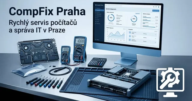 Обкладинка сайту CompFix Praha, створеного в OAZEE